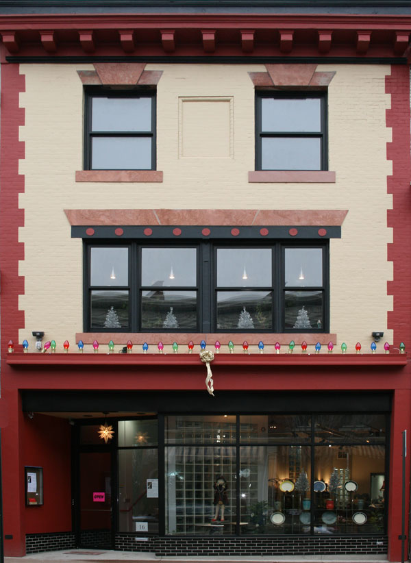 renovated facade of the Covington Clay pottery studio